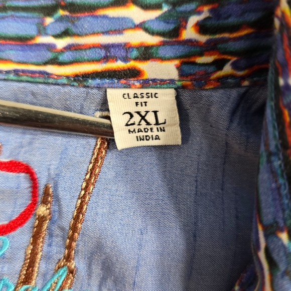 ROBERT GRAHAM Men's Dash Art Long Sleeve Button Up  XXL  2XL  Gray Blue - Picture 4 of 13